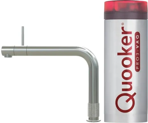 QUOOKER FRONT VAQ PRO3 Einhebelmischer Edelstahl & 100C Armatur Kochendwasserhahn (PRO3FTSST)