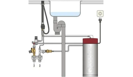 QUOOKER FRONT Combi (+) B Einhebelmischer Edelstahl & 100C Armatur (COMBI+FTSST)