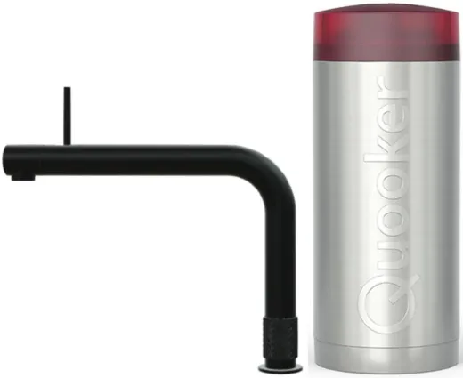 QUOOKER FRONT Combi (+) B Einhebelmischer Schwarz matt PVD & 100C Armatur (COMBI+FTBLK)