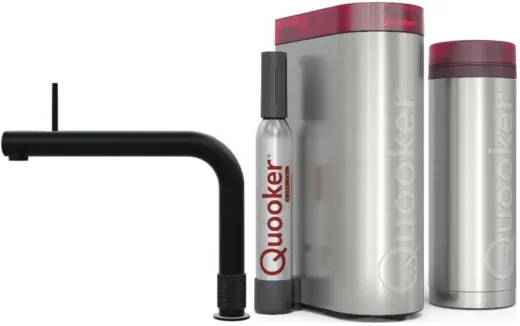 QUOOKER FRONT Schwarz matt PVD VAQ PRO3 mit CUBE 2 *Der Wasserhahn, der alles kann! (PRO3FTBLKCUBE)