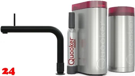 QUOOKER FRONT Schwarz matt PVD COMBI B mit CUBE 2 *Der Wasserhahn, der alles kann! (COMBIFTBLKCUBE)