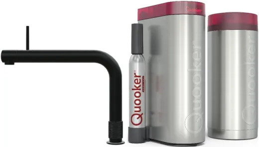 QUOOKER FRONT Schwarz matt PVD COMBI B mit CUBE 2 *Der Wasserhahn, der alles kann! (COMBIFTBLKCUBE)