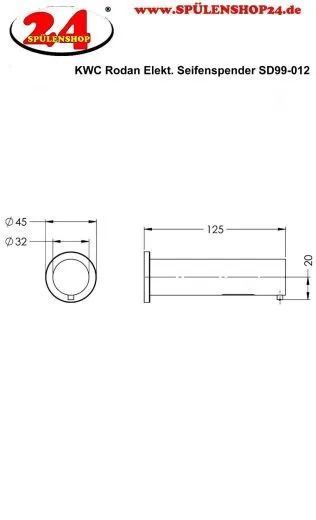 KWC PROFESSIONAL Rodan Elektronischer Seifenspender SD99-012 Hinterwandmontage opto-elektronisch gesteuerte Sensorik (2030054679)