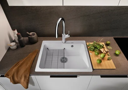 BLANCO Kchensple Naya 6 Silgranit PuraDurII Granitsple / Einbausple mit Handbettigung