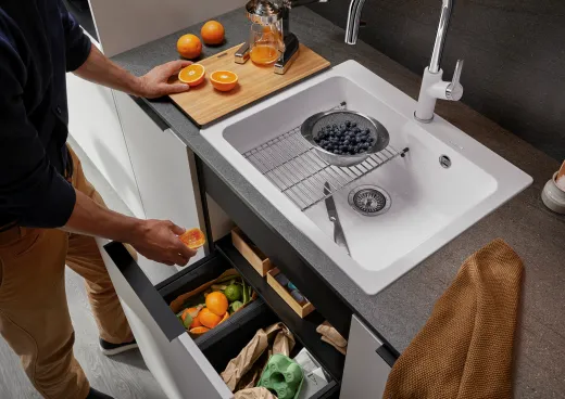 BLANCO Kchensple Naya 6 Silgranit PuraDurII Granitsple / Einbausple mit Handbettigung