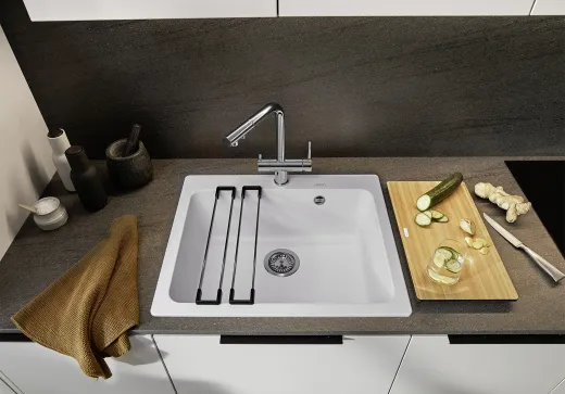 BLANCO Kchensple Naya 6 Silgranit PuraDurII Granitsple / Einbausple mit Handbettigung