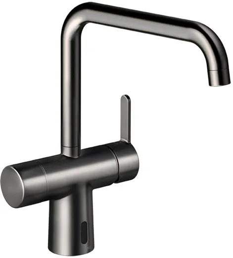 DAMIXA Silhouet Touchless Einhebelmischer Graphitgrau PVD Berhrungsloser Sensor opto-elektronisch gesteuert mit Batteriefach