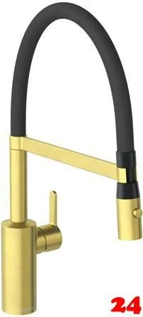 DAMIXA Küchenarmatur Silhouet Pro Messing gebürstet PVD Einhebelmischer mit Pendelbrause und 2-Strahl Funktion DAMIXA Küchenarmatur Silhouet Pro Messing gebürstet PVD Einhebelmischer mit Pendelbrause und 2-Strahl Funktion