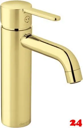 DAMIXA Waschtischarmatur Silhouet - Medium Edelmessing PVD Badarmatur als Einhebelmischer mit Festauslauf