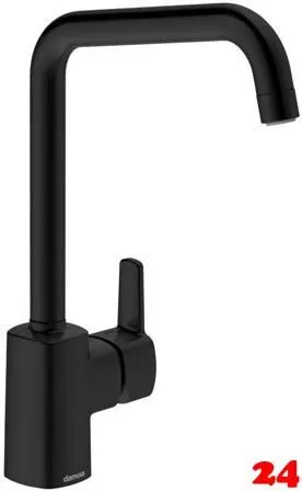 DAMIXA Kchenarmatur Pine Mattschwarz Einhebelmischer mit Festauslauf