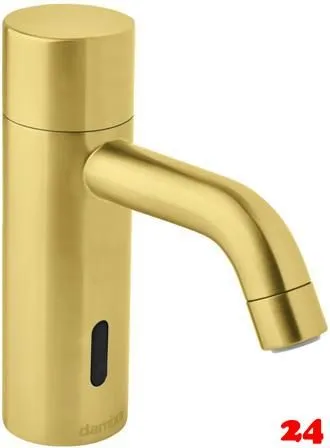 DAMIXA Waschtischarmatur Silhouet - Small Touchless Public Badarmatur Messing gebrstet PVD Berhrungsloser Sensor opto-elektronisch gesteuert