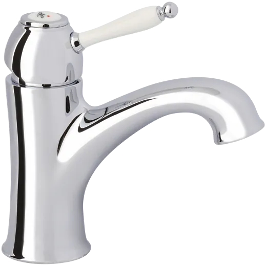 DAMIXA Waschtischarmatur Tradition Modern Classic Chrom Einhebelmischer mit Festauslauf in Nostalgieoptik