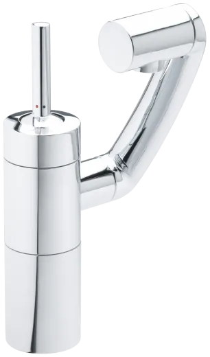 DAMIXA Waschtischarmatur ARC Chrom Badarmatur Einhebelmischer 360 Drehung der 3 Achsen inkl. Ablaufgarnitur mit Klick-Funktion