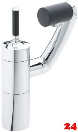 DAMIXA Waschtischarmatur ARC Chrom/Schwarz Badarmatur Einhebelmischer 360 Drehung der 3 Achsen inkl. Ablaufgarnitur