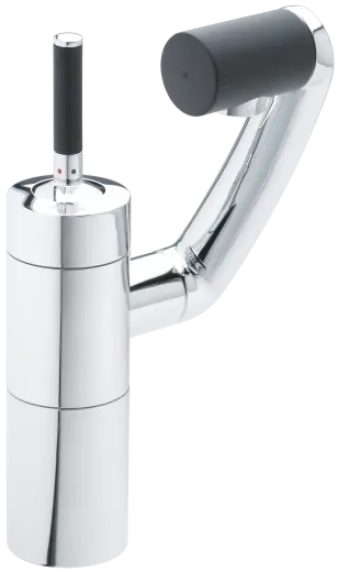 DAMIXA Waschtischarmatur ARC Chrom/Schwarz Badarmatur Einhebelmischer 360 Drehung der 3 Achsen inkl. Ablaufgarnitur