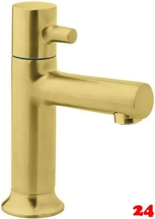 DAMIXA Waschtisch-Standventil SKY Messing gebrstet PVD Einhebelmischer als Badarmatur mit Festauslauf und Obenbedienung