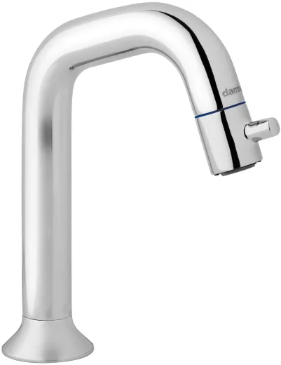 DAMIXA Waschtisch-Standventil SKY Chrom Einhebelmischer als Badarmatur mit Festauslauf und Hebel vorn