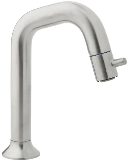 DAMIXA Waschtisch-Standventil SKY Stahl PVD Einhebelmischer als Badarmatur mit Festauslauf und Hebel vorn