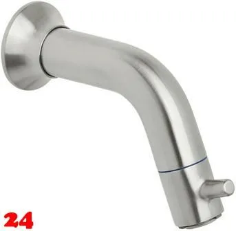 DAMIXA Waschtisch-Wandventil SKY Stahl PVD Einhebelmischer als Badarmatur mit Festauslauf Hebel vorn