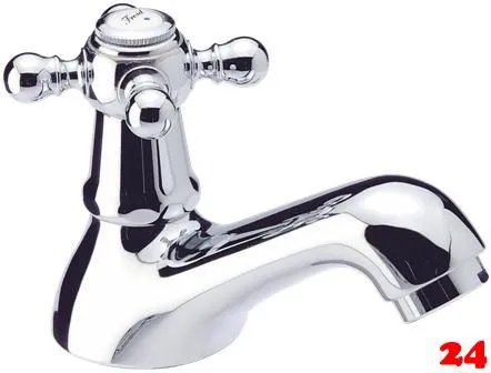 DAMIXA Waschtisch-Standventil Tradition Modern Classic Chrom Eingriffmischer mit Festauslauf in Nostalgieoptik