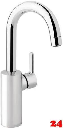 DAMIXA Waschtischarmatur Silhouet Piccolo - C-Auslauf Chrom Badarmatur als Einhebelmischer mit Schwenkauslauf
