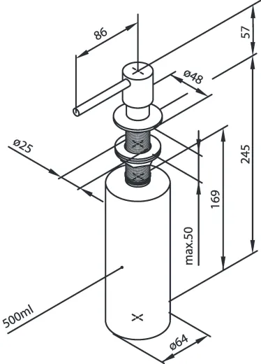 DAMIXA Seifenspender Silhouet Splmittelspender / Dispenser Kupfer gebrstet PVD (484818700)