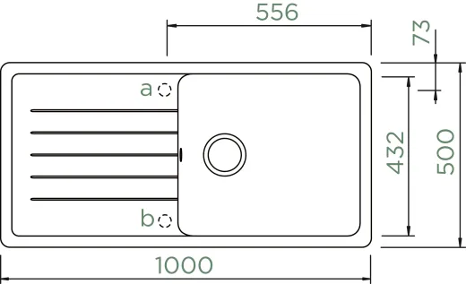 SCHOCK Kchensple Toledo D-100L Cristadur Nano-Granitsple / Einbausple mit Drehexcenter