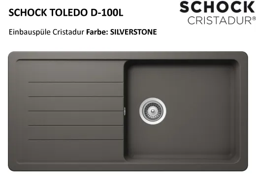 SCHOCK Kchensple Toledo D-100L Cristadur Nano-Granitsple / Einbausple mit Drehexcenter