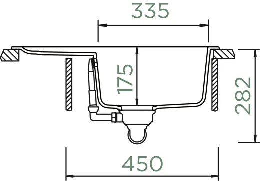 SCHOCK Kchensple Toledo D-100XS Cristadur Nano-Granitsple / Einbausple mit Drehexcenter