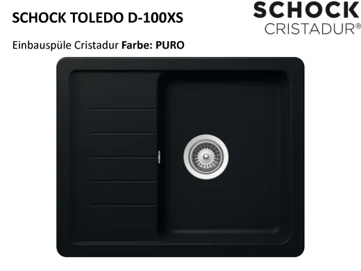 SCHOCK Kchensple Toledo D-100XS Cristadur Nano-Granitsple / Einbausple mit Drehexcenter