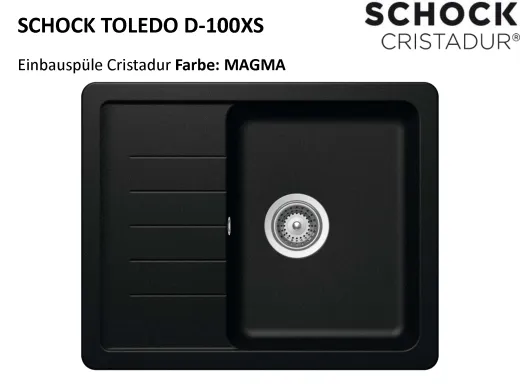 SCHOCK Kchensple Toledo D-100XS Cristadur Nano-Granitsple / Einbausple mit Drehexcenter