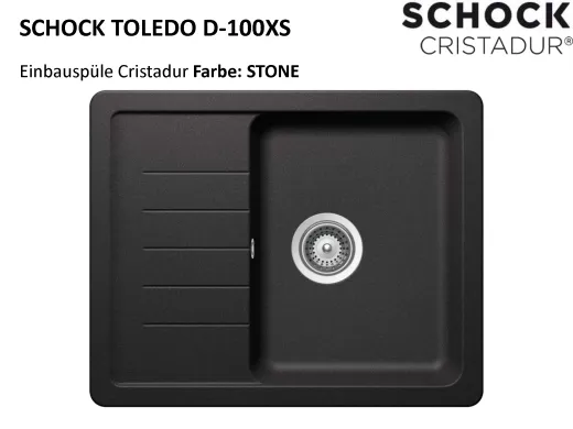 SCHOCK Kchensple Toledo D-100XS Cristadur Nano-Granitsple / Einbausple mit Drehexcenter