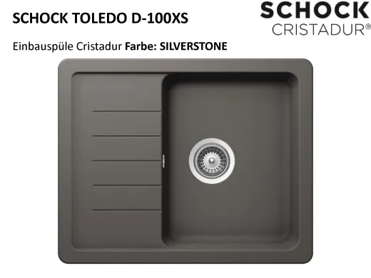 SCHOCK Kchensple Toledo D-100XS Cristadur Nano-Granitsple / Einbausple mit Drehexcenter