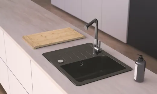 SCHOCK Kchensple Toledo D-100XS Cristadur Nano-Granitsple / Einbausple mit Drehexcenter