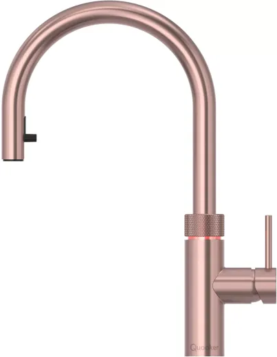 QUOOKER FLEX VAQ PRO3 Einhebelmischer Zugauslauf Kupfer Rose' PVD & 100C Armatur Kochendwasserhahn (PRO3FXRRCO)