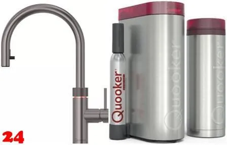 QUOOKER FLEX Zugauslauf Gunmetal VAQ PRO3 mit CUBE 2 *Der Wasserhahn, der alles kann! (PRO3FXRGMECUBE)