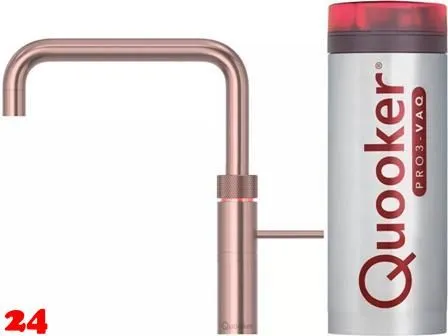 QUOOKER FUSION Square VAQ PRO3 Einhebelmischer Kupfer Rose' PVD & 100C Armatur Kochendwasserhahn (PRO3FNSRCO)