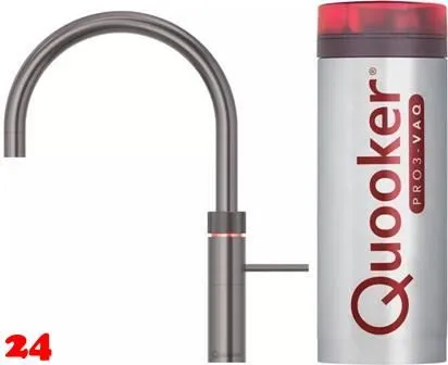 QUOOKER FUSION Round VAQ PRO3 Einhebelmischer Gunmetal PVD & 100C Armatur Kochendwasserhahn (PRO3FNRGME)