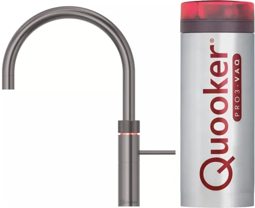 QUOOKER FUSION Round VAQ PRO3 Einhebelmischer Gunmetal PVD & 100C Armatur Kochendwasserhahn (PRO3FNRGME)