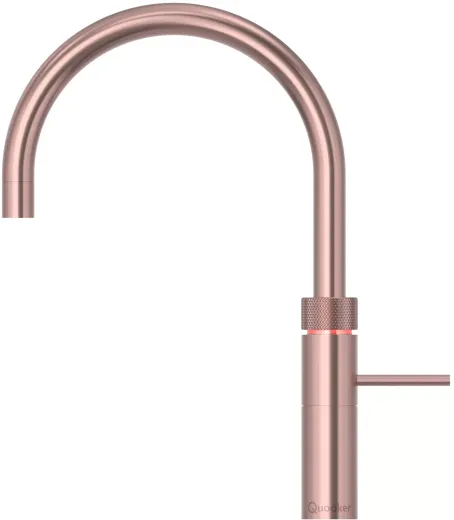 QUOOKER FUSION Round Combi B Einhebelmischer Kupfer Rose' PVD & 100C Armatur Kochendwasserhahn (COMBIFNRRCO)
