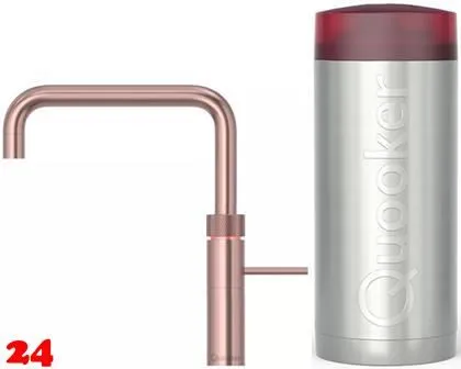 QUOOKER FUSION Square Combi (+) B Einhebelmischer Kupfer Rose' PVD & 100C Armatur Kochendwasserhahn (COMBI+FNSRCO)