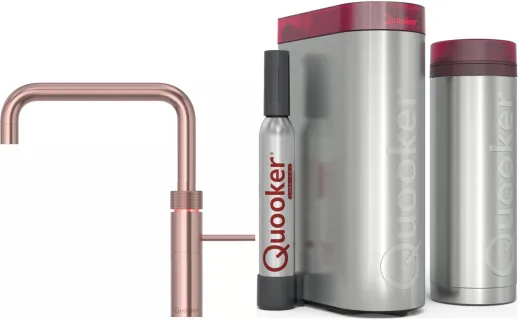 QUOOKER FUSION Square Kupfer Rose' PVD VAQ PRO3 mit CUBE 2 *Der Wasserhahn, der alles kann! (PRO3FNSRCOCUBE)