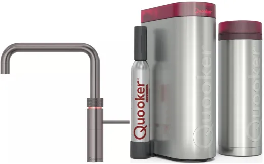 QUOOKER FUSION Square Gunmetal PVD VAQ PRO3 mit CUBE 2 *Der Wasserhahn, der alles kann! (PRO3FNSGMECUBE)