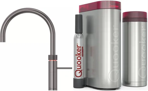 QUOOKER FUSION Round Gunmetal PVD VAQ PRO3 mit CUBE 2 *Der Wasserhahn, der alles kann! (PRO3FNRGMECUBE)