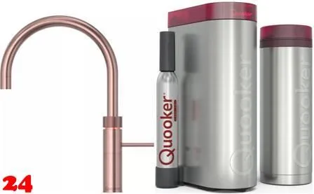 QUOOKER FUSION Round Kupfer Rose' PVD VAQ PRO3 mit CUBE 2 *Der Wasserhahn, der alles kann! (PRO3FNRRCOCUBE)