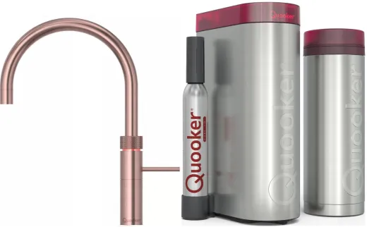 QUOOKER FUSION Round Kupfer Rose' PVD VAQ PRO3 mit CUBE 2 *Der Wasserhahn, der alles kann! (PRO3FNRRCOCUBE)