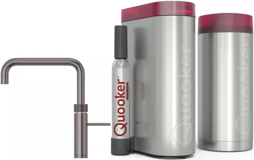 QUOOKER FUSION Square Gunmetal PVD COMBI B mit CUBE 2 *Der Wasserhahn, der alles kann! (COMBIFNSGMECUBE)