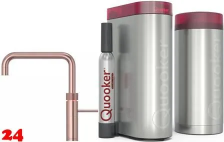 QUOOKER FUSION Square Kupfer Rose' PVD COMBI B mit CUBE 2 *Der Wasserhahn, der alles kann! (COMBIFNSRCOCUBE)