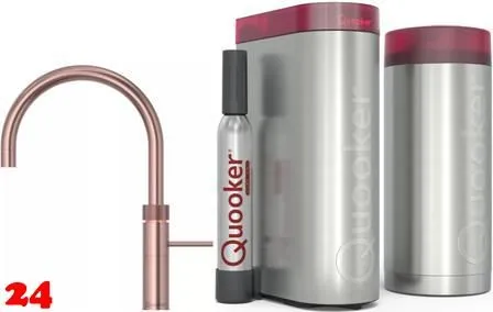 QUOOKER FUSION Round Kupfer Rose' PVD COMBI B mit CUBE 2 *Der Wasserhahn, der alles kann! (COMBIFNRRCOCUBE)