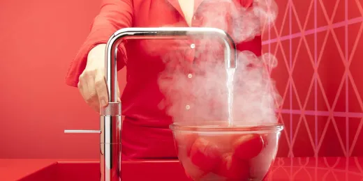 QUOOKER FUSION Square Kupfer Rose' PVD COMBI (+) B mit CUBE 2 *Der Wasserhahn, der alles kann! (COMBI+FNSRCOCUBE)